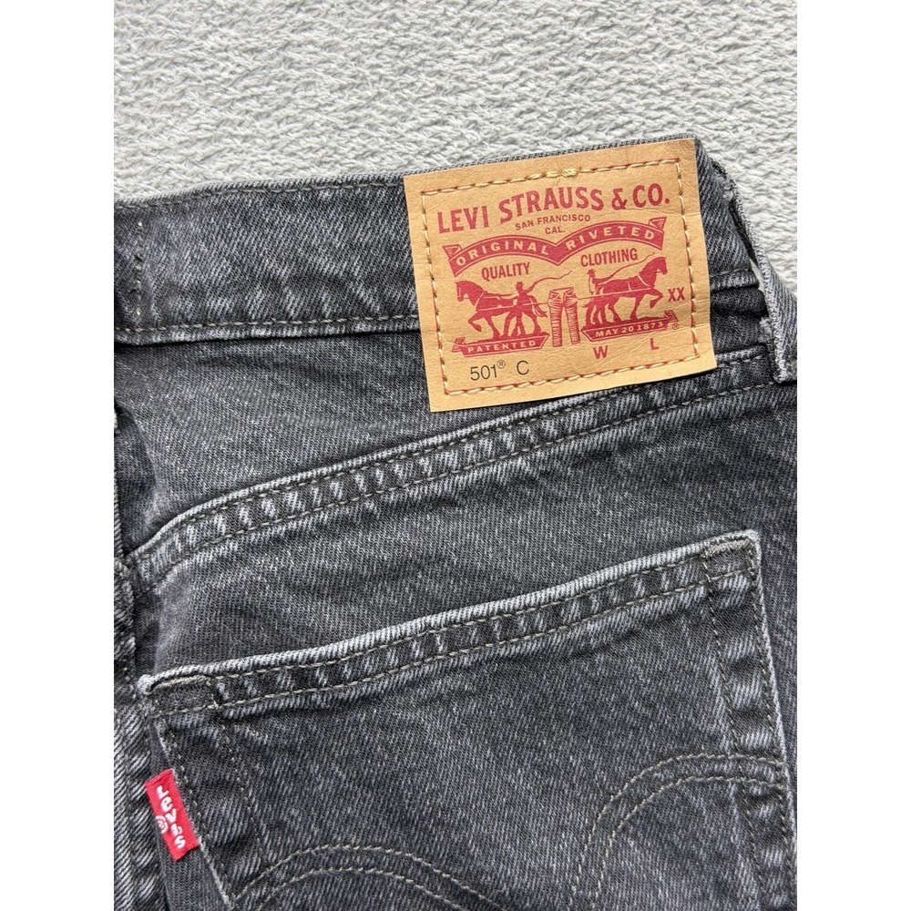Levi's 501 Jeans Womens Measured 28x29 Black Curvy Straight High Rise Charcoal - Picture 8 of 10